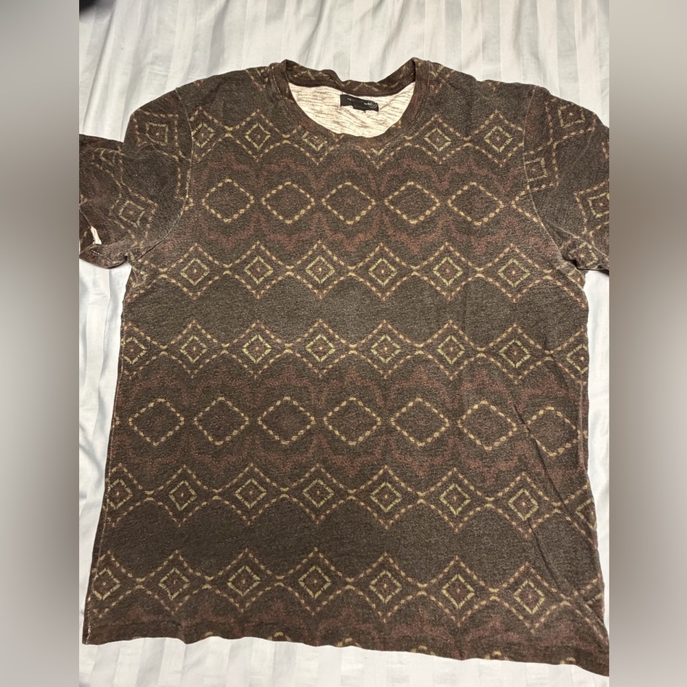 Treasure & Bond Brown Geometric Short Sleeve Tee